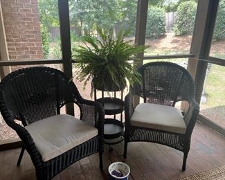 Wicker Chairs $65 each Plant stand $40 These items off site