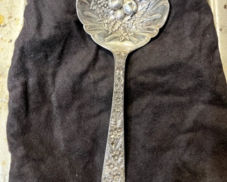 Repousse Sterling Silver Kirk Steiff Serving Spoon