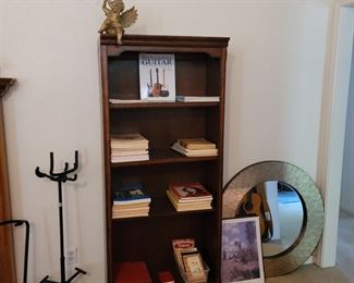 Bookcase, Sheet Music (some in Korean), Guitar Stands