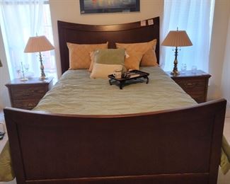 Queen Bed, Side Tables