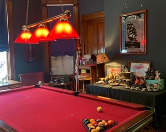 Slate top billiards table