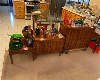 MCM glassware and furniture 