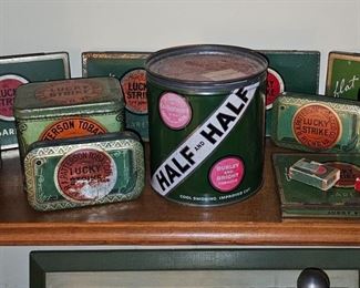 Vintage lucky strike cigarette tins