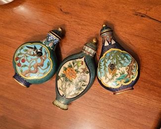 Chinese cloissone snuff bottles