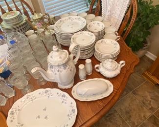 Vtg. Johann Haviland Blue Garland China Set