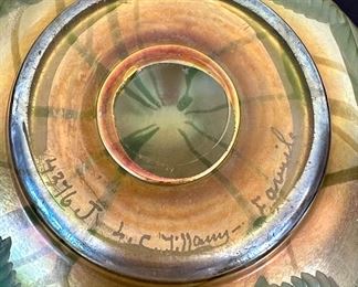 Rare Beautiful Louis Comfort Tiffany Favrile Glass Vase, Signed  by LC Tiffany 6"dia x 6.5"H.  Perfect condition.