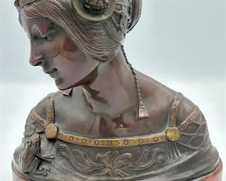 Georges Morin (1874-1928) "Frog Princess, Signed, Limited Edition on marble base	6.5" W x 7.5" H