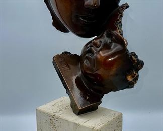 Borghese (1990 Limited Edition) Bronze Statue on Stone Base 17" x 4" W Base x 3" D