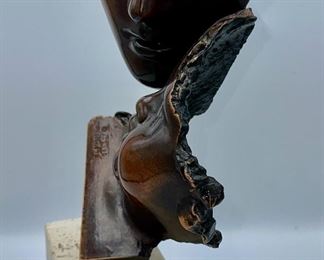 Borghese (1990 Limited Edition) Bronze Statue on Stone Base 17" x 4" W Base x 3" D