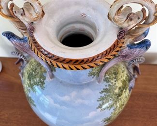 Absolutely Gorgeous Porcelain Urn with beautiful hand painted Queen and her Court.