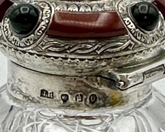 Crystal Tear Catcher with Sterling cap and semi-precious stones.  One of kind! Absolutely stunning piece