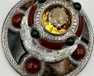 Crystal Tear Catcher with Sterling cap and semi-precious stones.  One of kind! Absolutely stunning piece