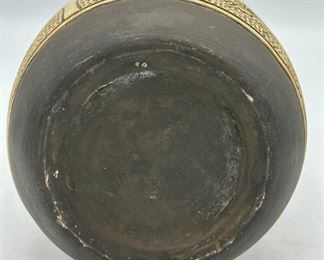 Weller Burntwood Circa 1910 Art Deco Pottery Tan and Brown Floral Vase