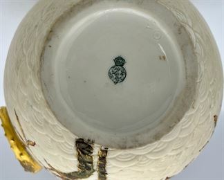 This piece is absolutely stunning Lizard Handle  Royal Worcester Porcelain Hand Enameled Pitcher.  Royal Worcester Mark Shown.