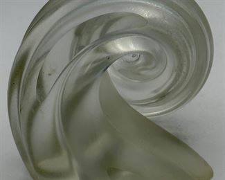 This is a beautiful Satin Glass Sculpture of a Wave.