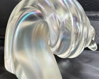 This is a beautiful Satin Glass Sculpture of a Wave.
