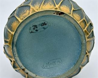 Austrian Art Nouveau "Holly" Porcelain Vase with "Jewels" inlaid.  Such a cool piece!