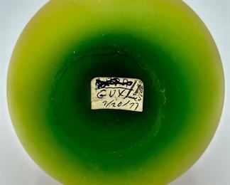 Large Fine Rubina Verde Satin Glass with Gorham Sterling Mount Perfume Bottle