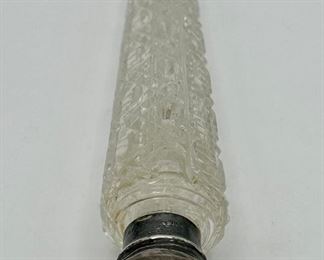 Large Fine Rubina Verde Satin Glass with Gorham Sterling Mount Perfume Bottle