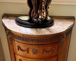 Erte  "The Mystic" 1989 Limited Edition #173/375. Hand-Signed . Size: 17" H x 14" W x 9" D.  The Gallery/Retail price on this impressive piece is as high as $14,000, and resale price around $5,000-$7,900.00.  You'll be thrilled  with our sale price! By the way, check out the stunning marble topped curved antique chest - incredible!