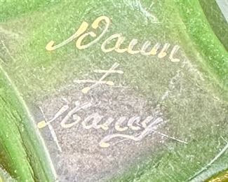 Vintage Daum Nancy Enamelled Cameo Glass Bud Vase. Made in France. Signature on bottom