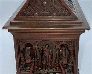 Solid Bronze Jewelry Casket. This is a beautiful  and quite heavy internal velvet-lined casket.