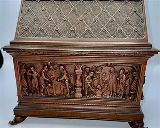 Solid Bronze Jewelry Casket. This is a beautiful  and quite heavy internal velvet lined casket.