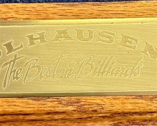 8' Professional Pool Table by Olhausen with Royal Blue Felt. Classic Oak, Leather Pockets, Cue Rack and Cues with all accessories including Cover.  We have a couple of companies that  can move this for you.