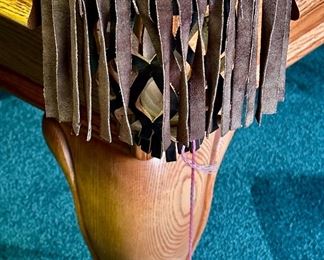 8' Professional Pool Table by Olhausen with Royal Blue Felt. Classic Oak, Leather Pockets, Cue Rack and Cues with all accessories including Cover.  We have a couple of companies that  can move this for you.