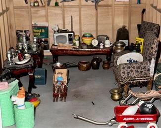 Close-up of the awesome Hand-Made Miniature Garage.  Fantastic Detail and precision.