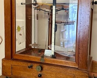 This cool contraption is an antique scientific balance scale made by the E.H. Sargent Co., Chicago.  Nifty piece or gift idea for an engineer or scientist.  
