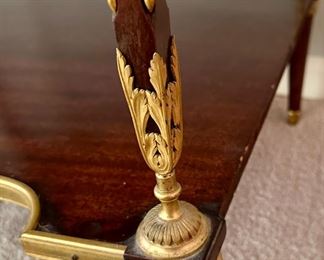 French 19th C. Louis XVI Mahogany Ormolu Display Table with Gold Gilt Detail and Glass Top that opens the case with original Key.  One is selling on 1stDibs for $18,800 to give you an idea on this piece.