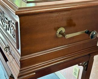 Carved Mahogany Case with Stella Disc Music Box. Includes Base.  additional discs are included.    This music box has the most amazing sound!  