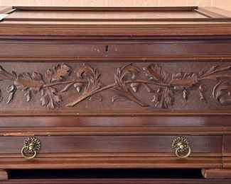 Carved Mahogany Case with Stella Disc Music Box. Includes Base.  additional discs are included.    This music box has the most amazing sound!  