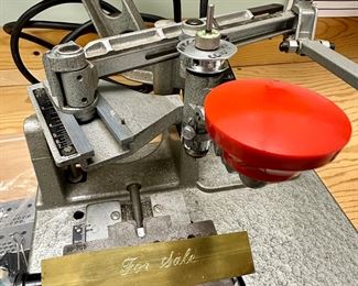 Hermes Engraveograph GF-3 engraver with Motor and Plates
