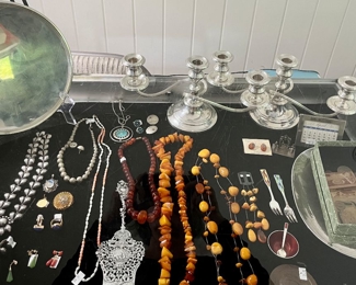 Large Tiffany footed tray in left  back