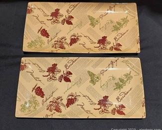 2 Boston Warehouse Wine and Cheese Serving Platters