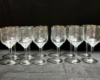 12 Crystal Wine Goblets