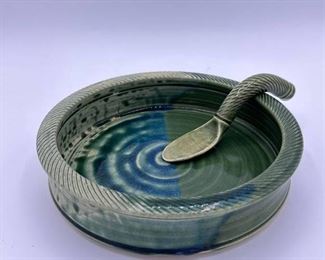Bove Pottery Dip Bowl with Spoon