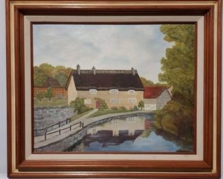 Framed Original Oil on Canvas Landscape Signed