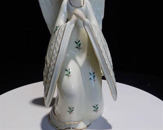 Graceful Angel Figurine with Holly Berry Accent