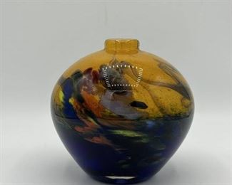 Hand Blown Murano Style Glass Bud Vase