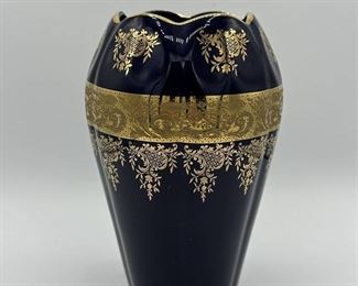 Imperia Limoges Cobalt Blue Vase