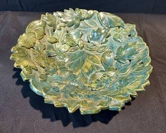 Lovely Green Leaf Pottery Bowl