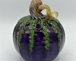 Purple and Green Art Glass Sculpture