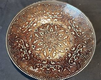 Turkish Copper Art Glass Decorative Bowl