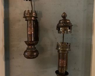Cool brass sconces.