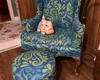 Fun chair and ottoman.