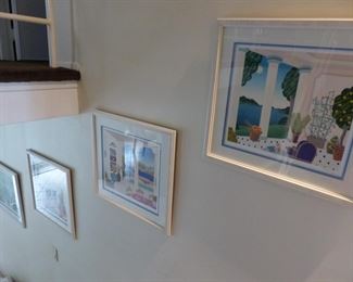 Set of 4 signed, framed art