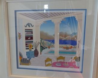 Set of 4 signed, framed art